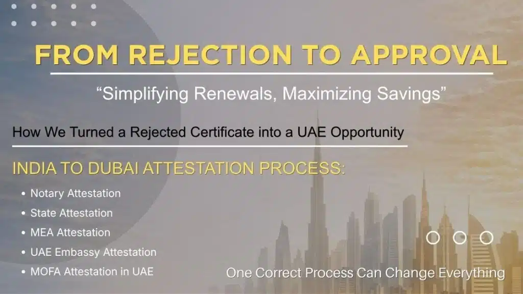 How We Attested a Rejected Certificate Successfully in Dubai, real case study