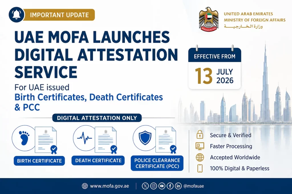 UAE MOFA Digital Attestation Update 2026