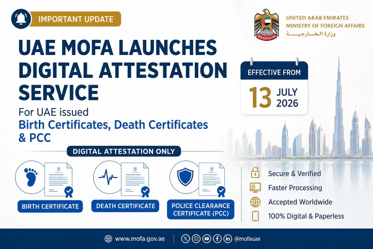 UAE MOFA Digital Attestation Update 2026