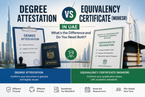 Degree Attestation vs Equivalency Certificate (MOHESR) in UAE: What’s the Difference and Do You Need Both?