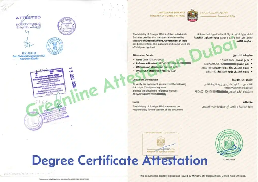 Degree certificate attestation in dubai