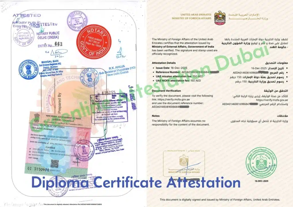 Diploma certificate attestation in dubai