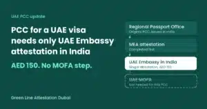 PCC for a UAE Visa Now Needs Only UAE Embassy Attestation in India, Not MOFA (AED 150)